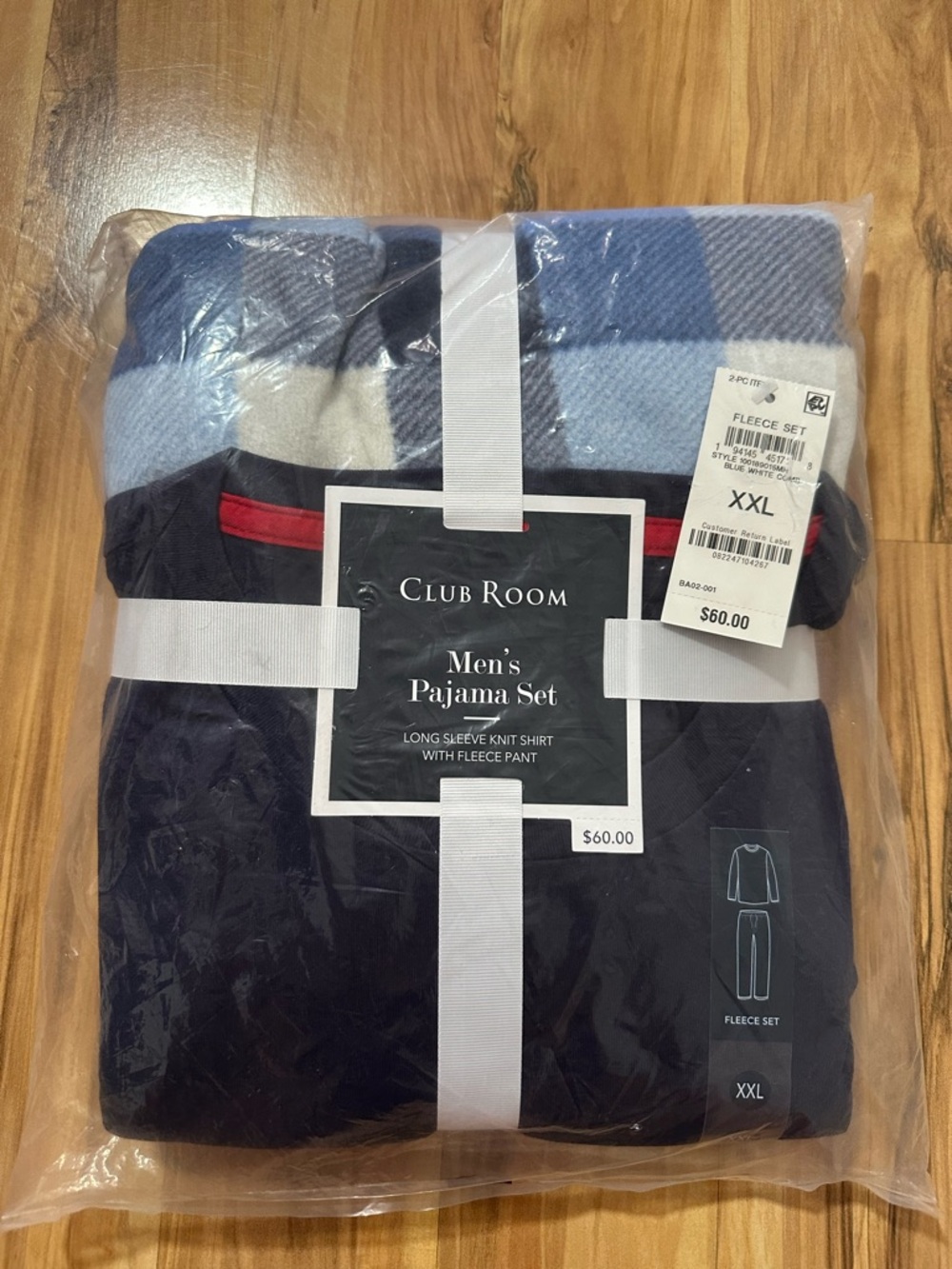 Club Room Men's Navy and Light Blue Pajama Set